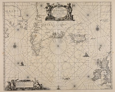 Map of Maritime Greenland, Iceland, Davis Strait, Jan Mayen Island, and the Northern Coasts of Scotland and Ireland by Unbekannt Unbekannt
